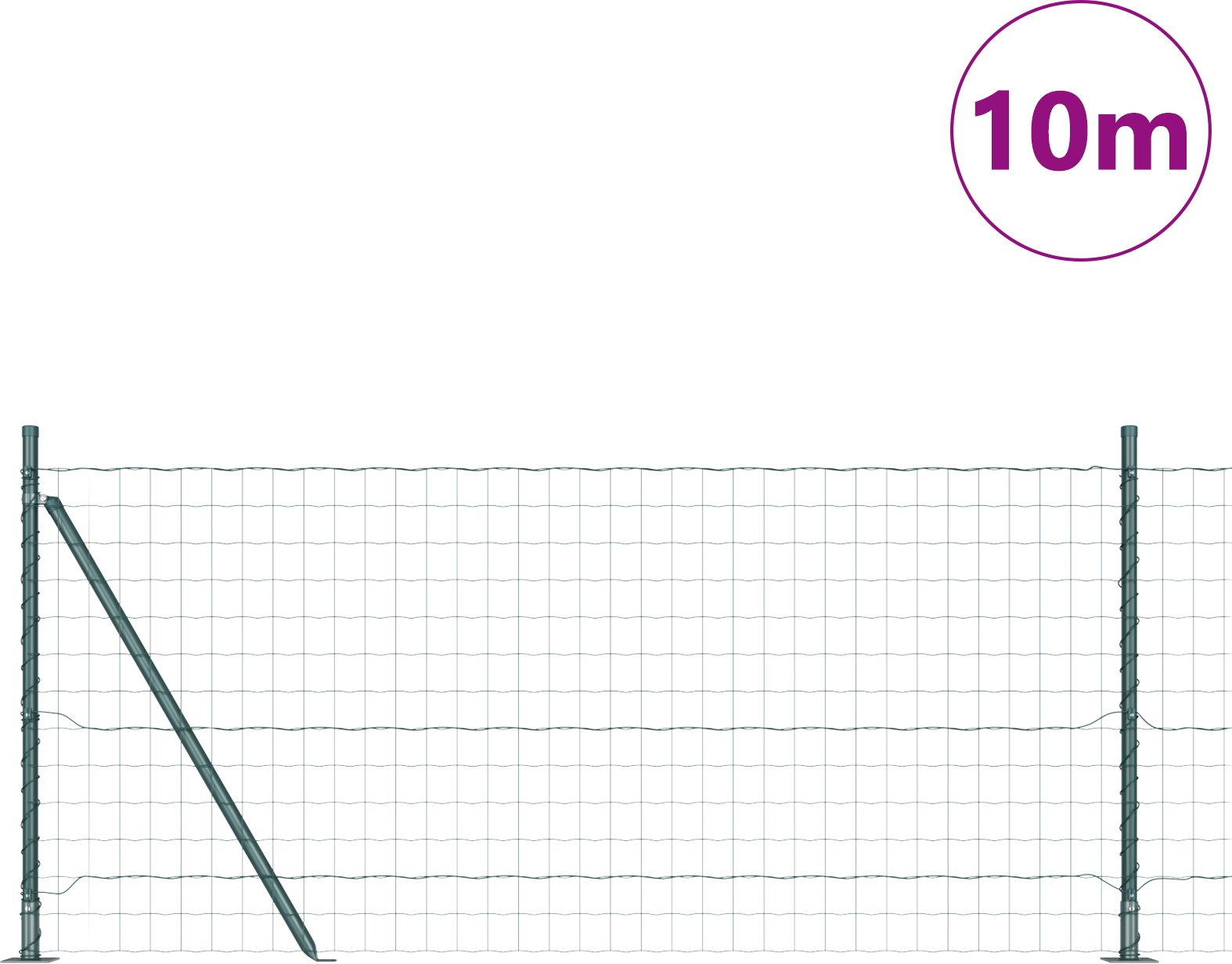 vidaXL Ogrodzenie Euro Zestaw 2 Zielone Metalowe 10 x 1.0 m Trwałe