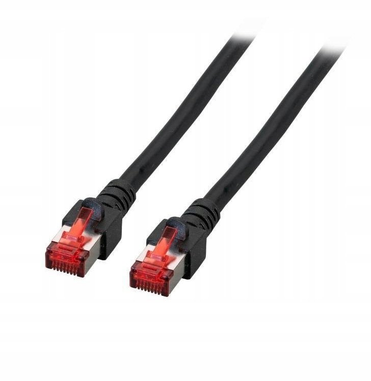 Kabel krosowy patchcord securityNET S/FTP kat.6 czarny 1m LSZH PC-6SFTPLSZH-BK1