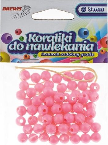 BREWIS Koraliki do nawlekania BREWIS 8mm K8-5 różowy Brewis