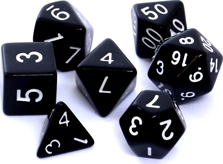 Rebel Komplet kości RPG matowe czarne (106192)