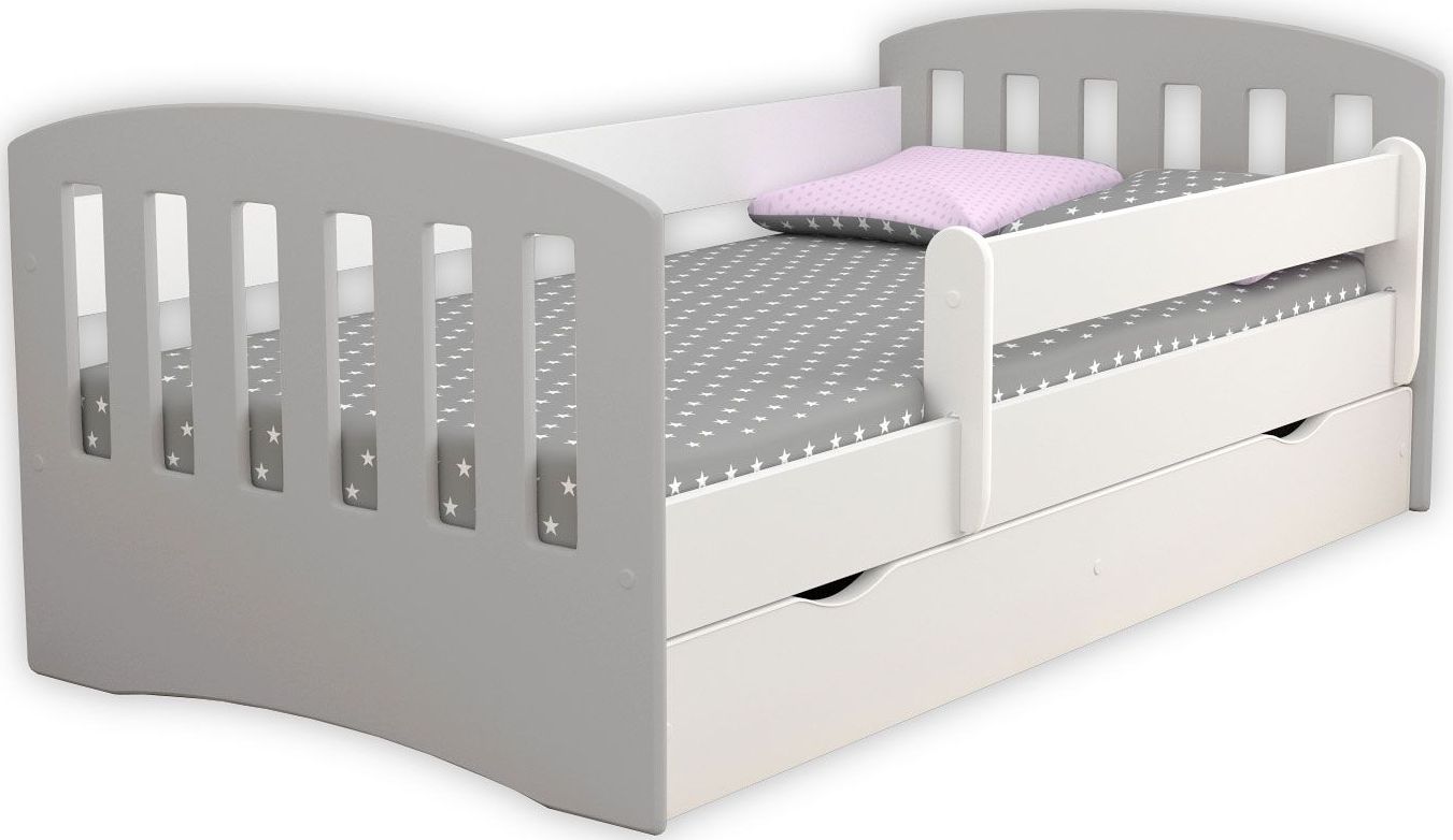 Elior Łóżko dziecięce z materacem Pinokio 2X mix 80x140 - szare