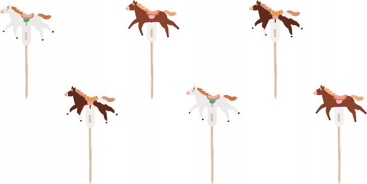 Party Deco Dekoracje do muffinek konie 13cm 6szt