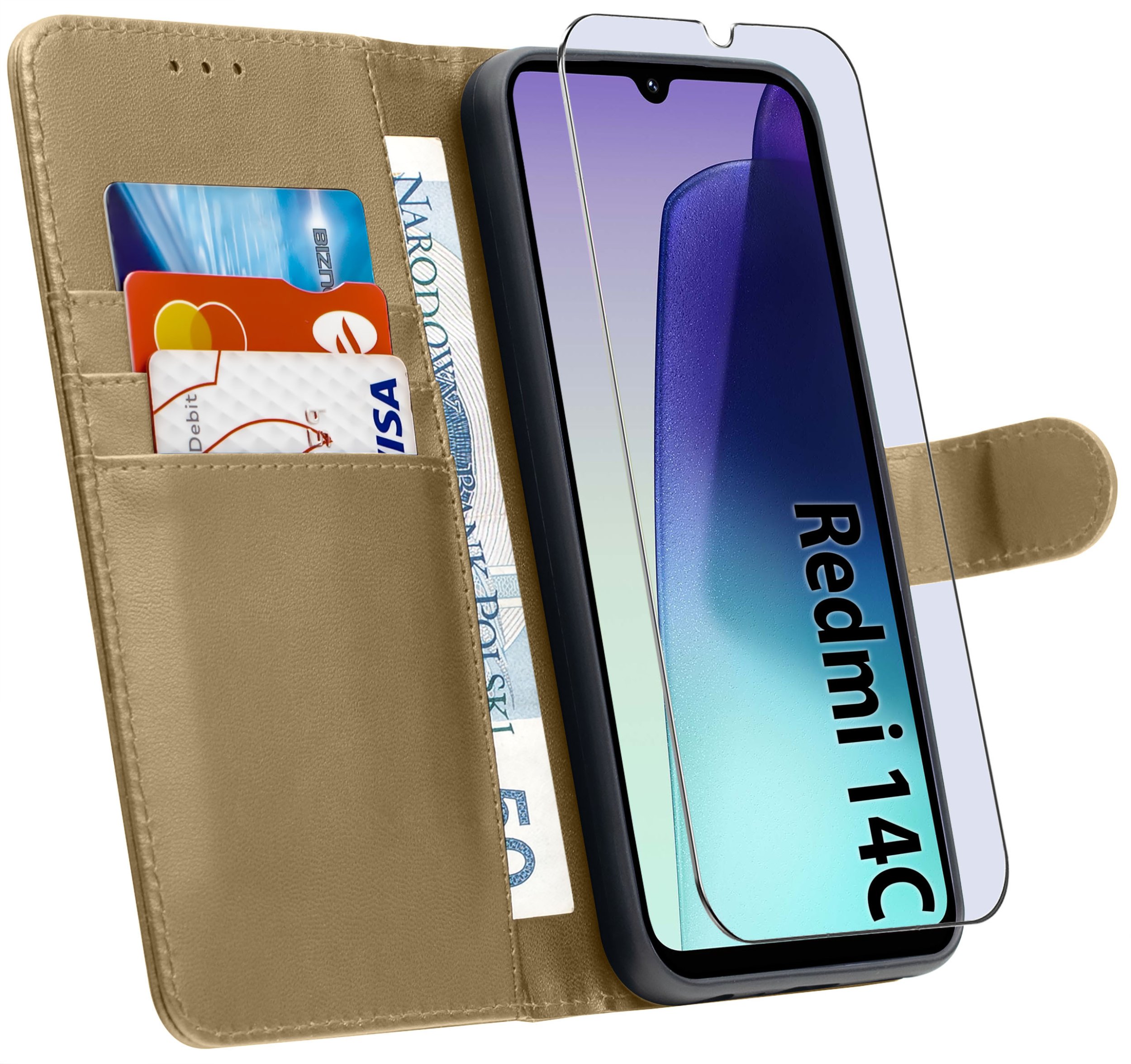 ETUI do Xiaomi Redmi 14C |SKÓRZANE PORTFEL BOOK TOKRA CLASSIC +SZKŁO