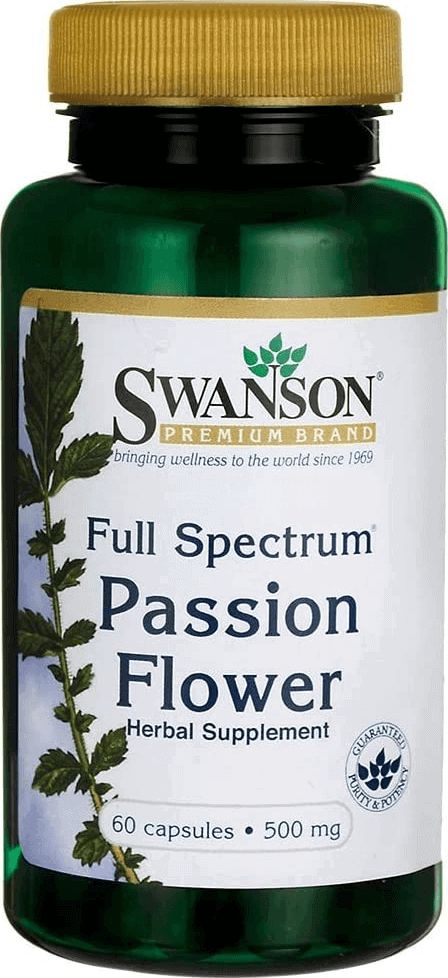 Swanson Swanson - Full-Spectrum Passion Flower, 500mg, 60 kapsułek
