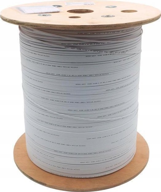 Kabel światłowodowy wewnętrzny FTTH 2 wł. ze złączami SC, SM 9/125 OS2 G57A1, B2ca, LSOH, biały, 1km