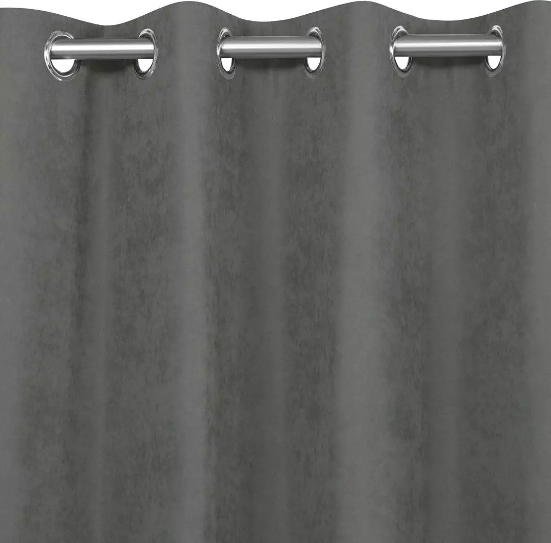 Homede Homede Zasłona MILANA szenilowa na srebrnych przelotkach 220x270 szara