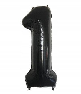 Balon Foliowy Na Hel CYFRA - 1 kolor CZARNY - 80CM