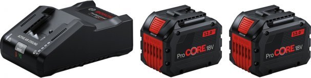 bosch powertools Bosch starter set 18V, 2x ProCORE 18V 12.0Ah + GAL 18V-160 Professional (black, 2x battery + charger, AMPShare Alliance)