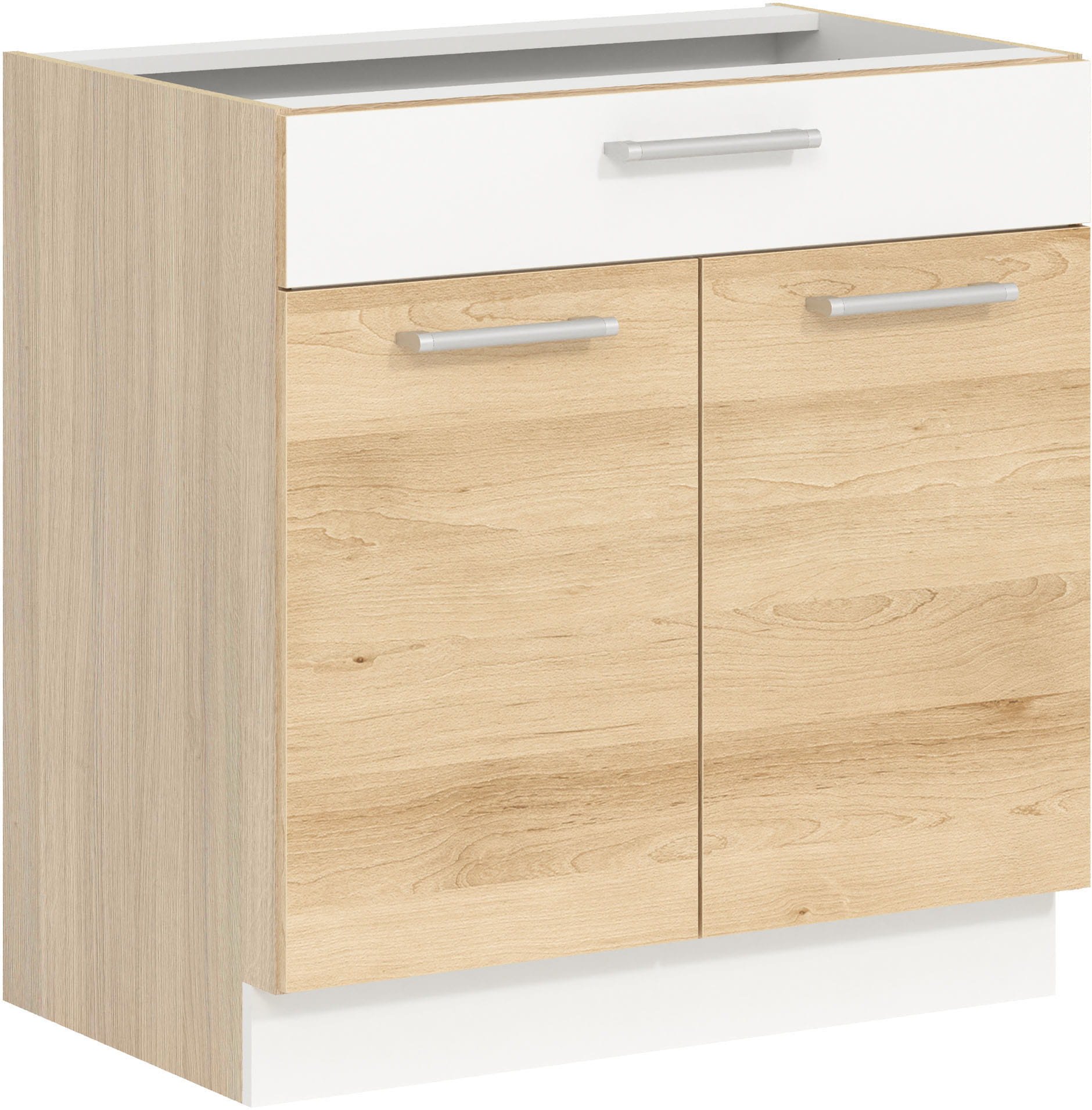 Szafka dolna kuchenna z szufladą MODENA MD20/D80S1 buk / biały połysk