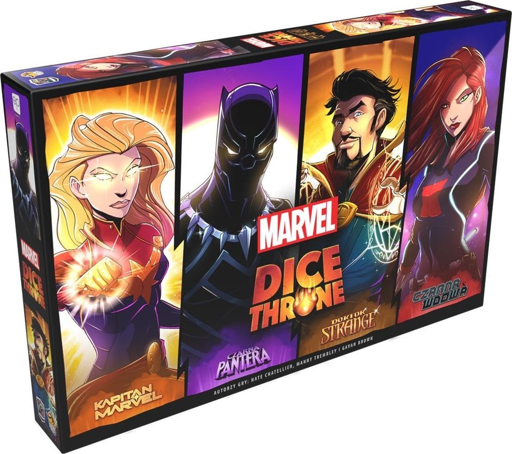 Lucky Duck Games Gra Dice Throne Marvel: Box 2 (Czarna Pantera, Kapitan Marvel, Doktor Strange, Czarna Wdowa)
