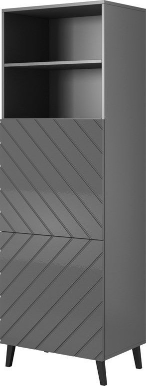 Cama Meble Witryna ABETO 60x40xH176,5 grafit/grafit połysk