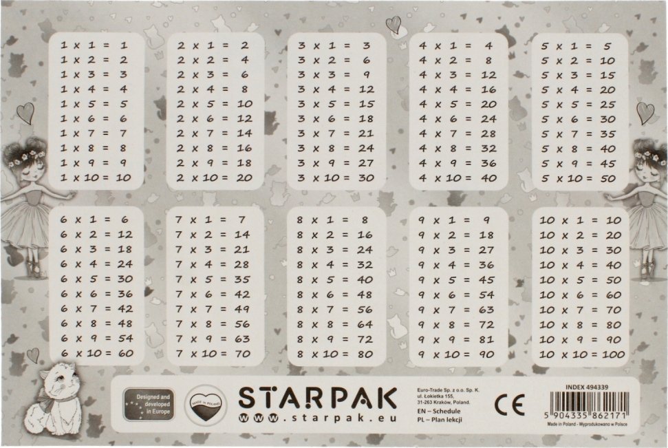 Starpak Plan lekcji tabliczka mnożenia Balerina