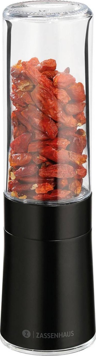 Młynek do przypraw Zassenhaus Młynek do chili śred. 5,5 x 17 cm stal nierdzewna/szkło czarny