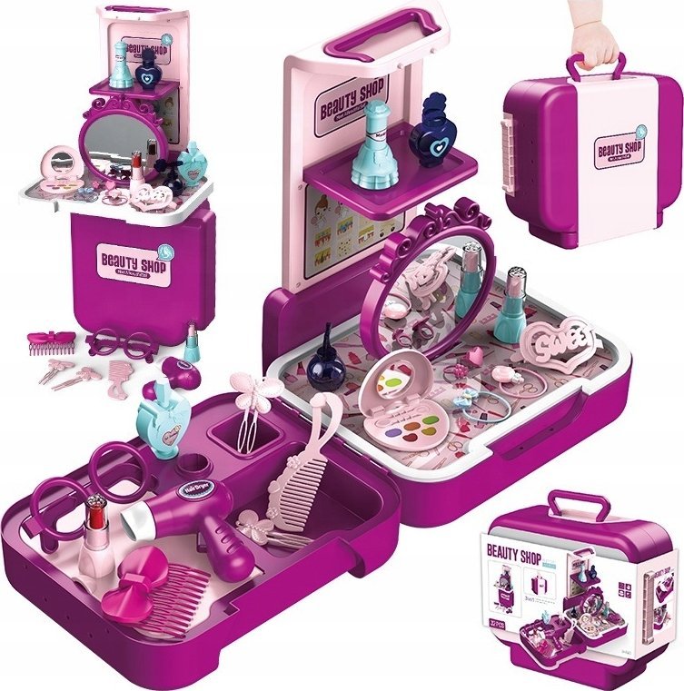 Toaletka Różowa Dla Dziewczynki Walizka 32 El.