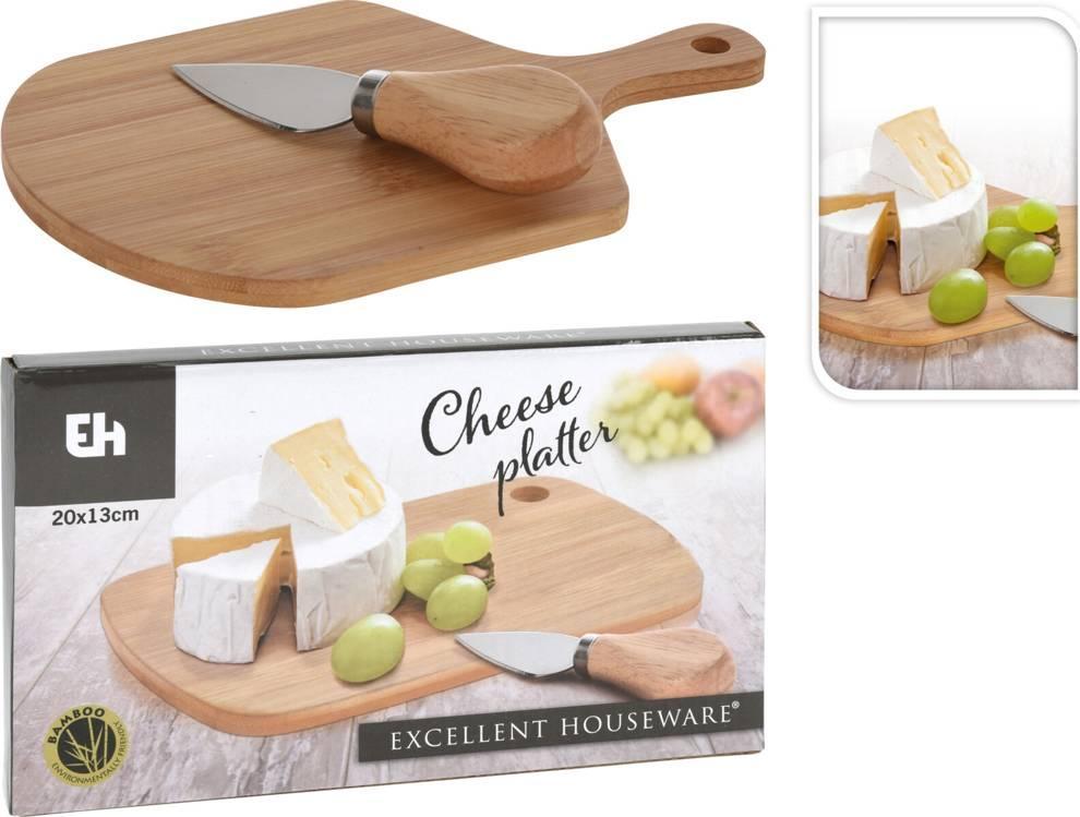 Deska do krojenia Affek Design z nożem bambusowa