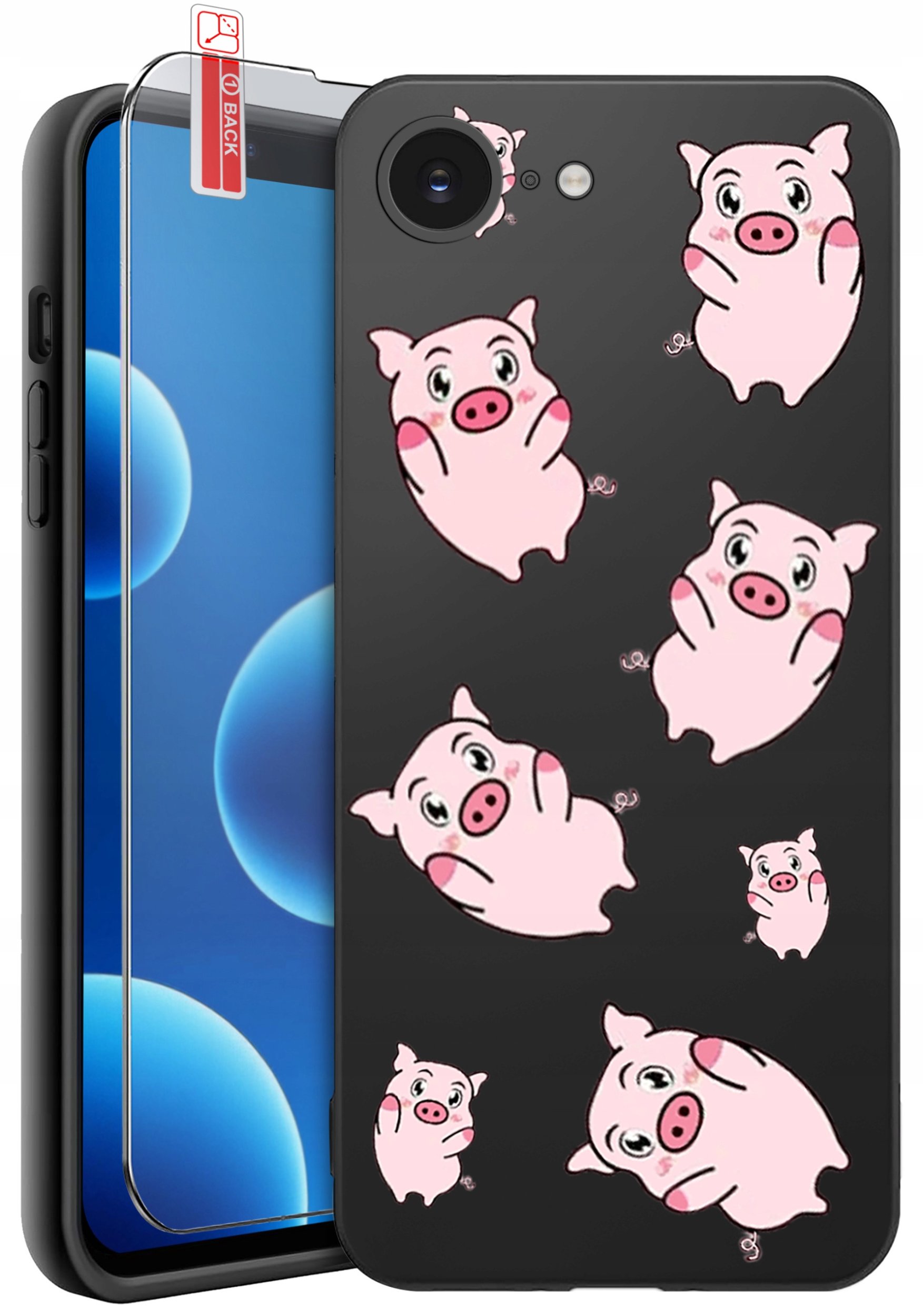 ETUI do iPhone 16e | WZORY | SILIKONOWE MATT CASE + SZKŁO 9H