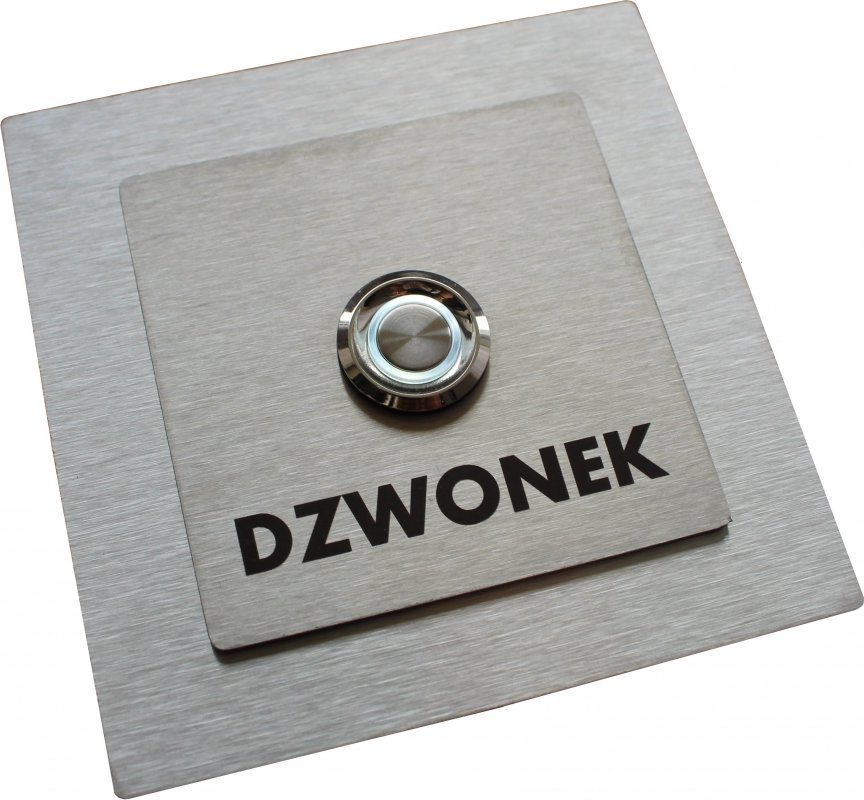 MT3CH Przycisk dzwonka do domofonu wyjścia wejścia furtki bramy drzwi Stal LED 9/12/24/230V 10x10 kwadrat INOX nierdzewny