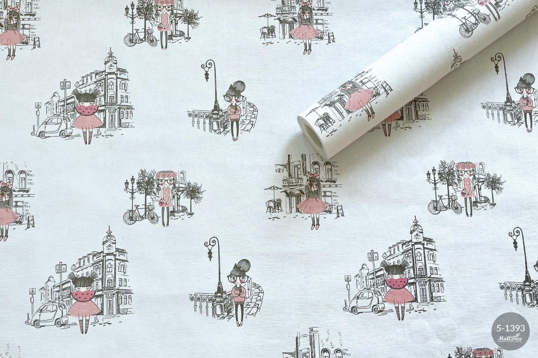 MallDeco TAPETA WINYLOWA MODEL SONEA SZARO-NIEBIESKA