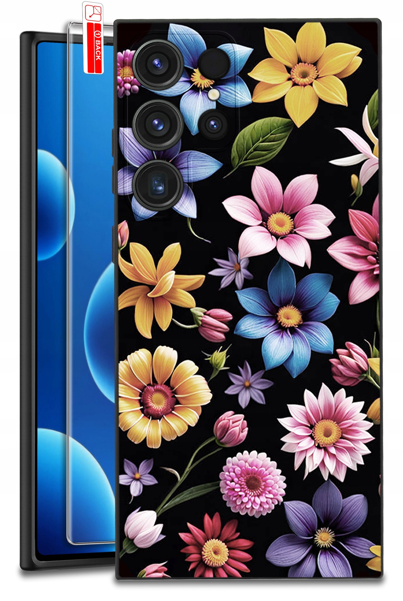 ETUI do Samsung Galaxy S25 Ultra WZORY | SILIKONOWE MATT CASE + SZKŁO 9H