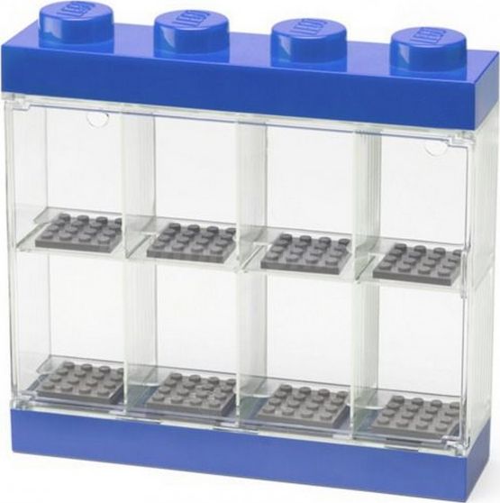 LEGO Minifigure Display Case 8 (4 Knob) Bright Blue
