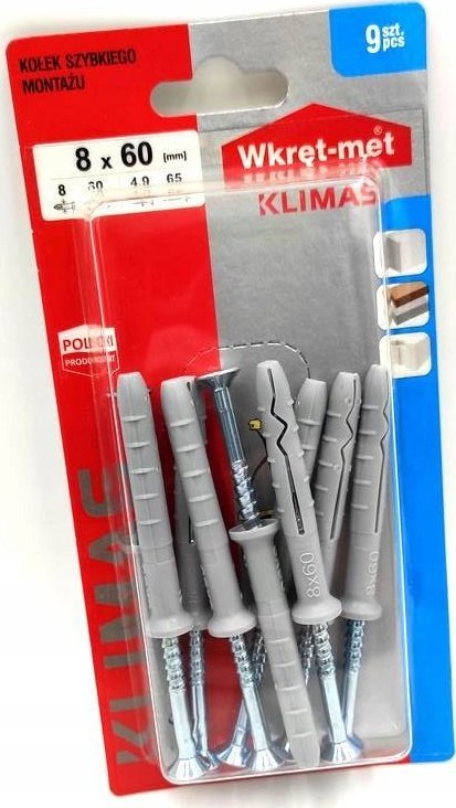 Wkręt-met BLISTER KOŁ.DO SZYBK MONTAŻU 8X60 kod:BS
