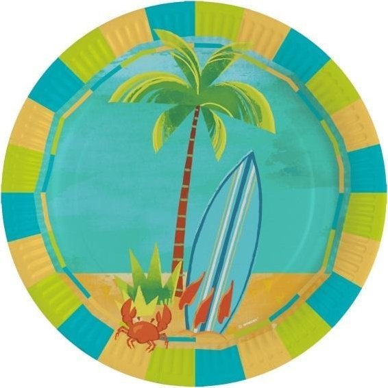 Talerze owalne papierowe Surfing 23cm 8szt
