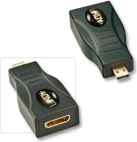 Adapter AV Lindy HDMI Micro - HDMI Mini czarny (41296)