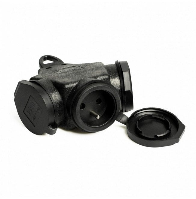 ROZGAŁĘŻNIK POTRÓJNY GUMOWY 3*2P+Z Z/UZ IP44