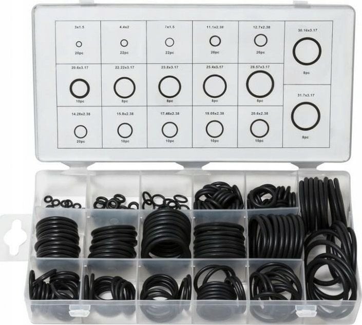 Rockforce Zestaw uszczelek (oringów) gumowych olejoodpornych 222el.