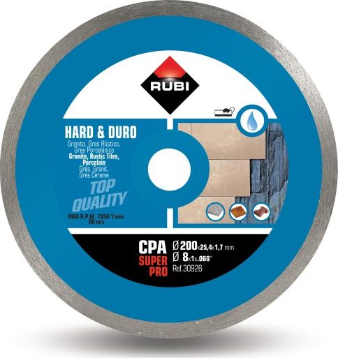 Rubi RUBI TARCZA DIAMENTOWA DO TWARDYCH MATERIAŁÓW CPA 200 x 25,4mm SUPERPRO RUBI30926