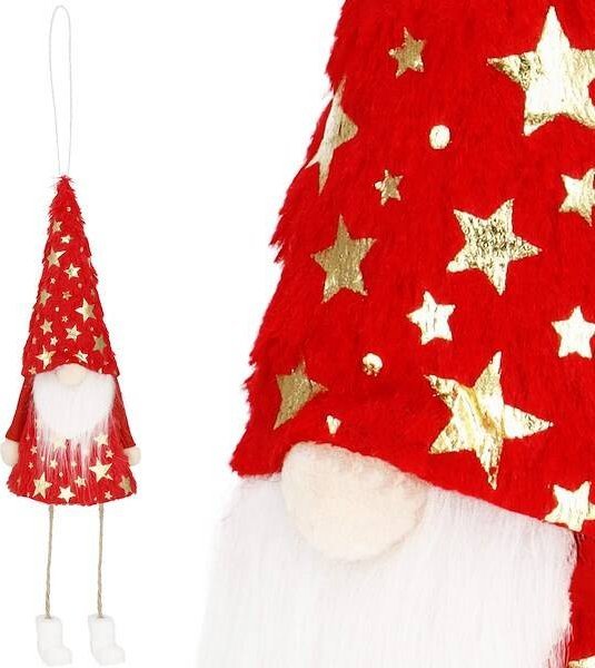 Springos Skrzat 35 cm ozdoba świąteczna krasnal zawieszka na choinkę, gnom UNIWERSALNY