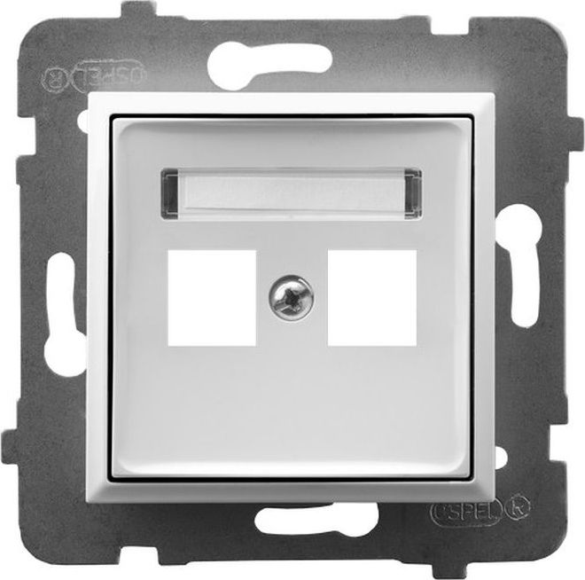 Ospel ARIA Obudowa gniazda podwójnego typu Keystone prosta biały GPK-2U/p/00
