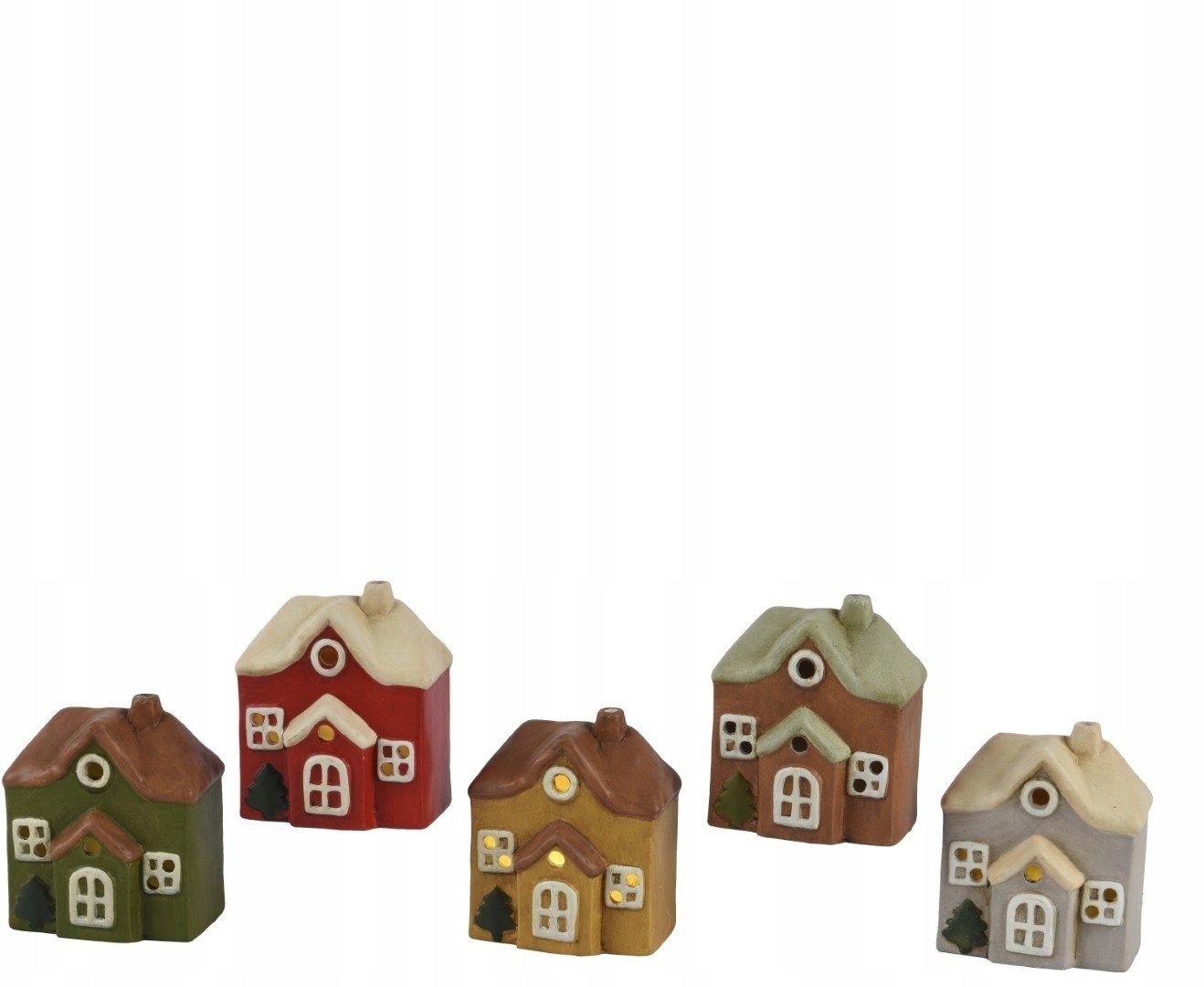 Figurka świąteczna terakota domek LED 7,5x12,2cm 1szt