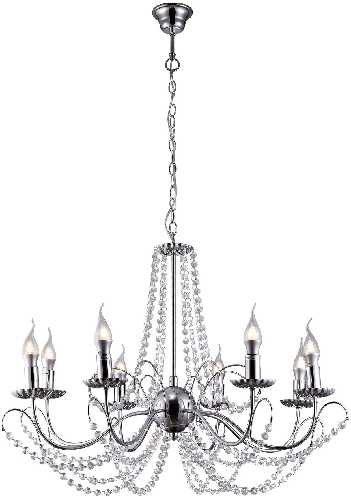 Pendant lamp G.LUX, 8xE14, chrome, GS-9585-8