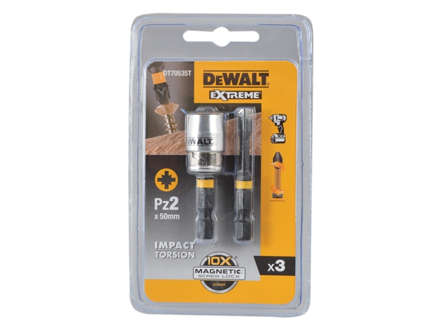 Dewalt Udarowe końcówki wkrętarskie TORSION PZ2 2szt. + uchwyt - DT70535T