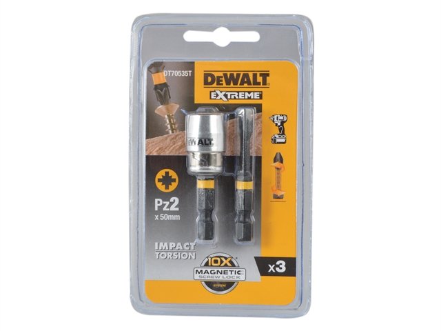 Dewalt Udarowe końcówki wkrętarskie TORSION PZ2 2szt. + uchwyt - DT70535T