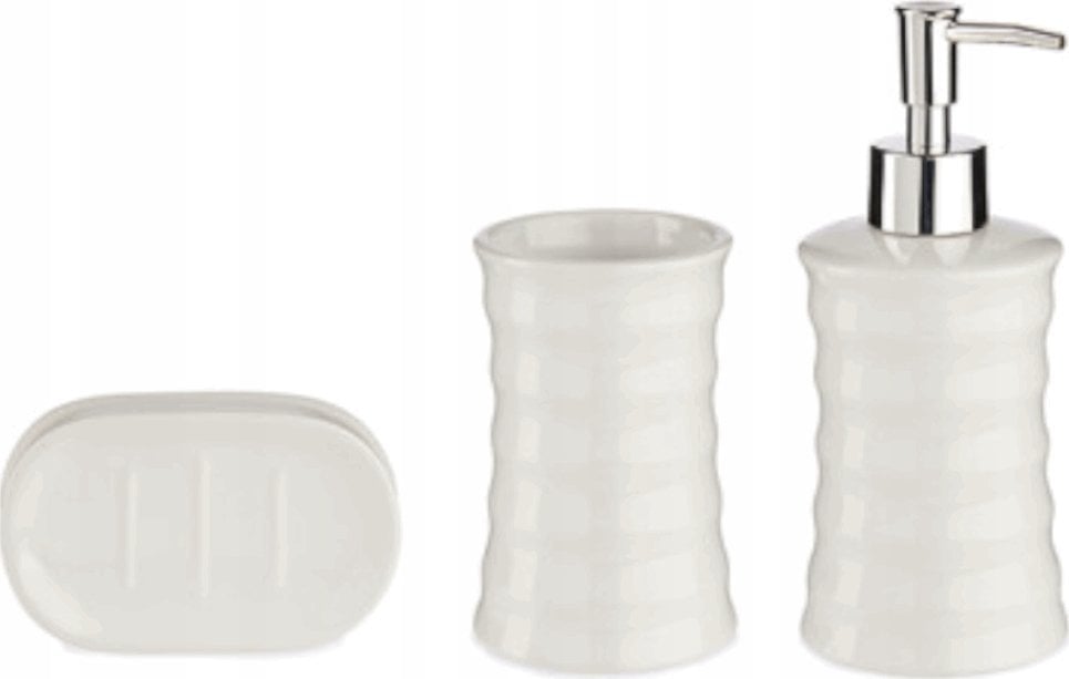 Berilo Zestaw łazienkowy biały STRIPED, 3 elementy