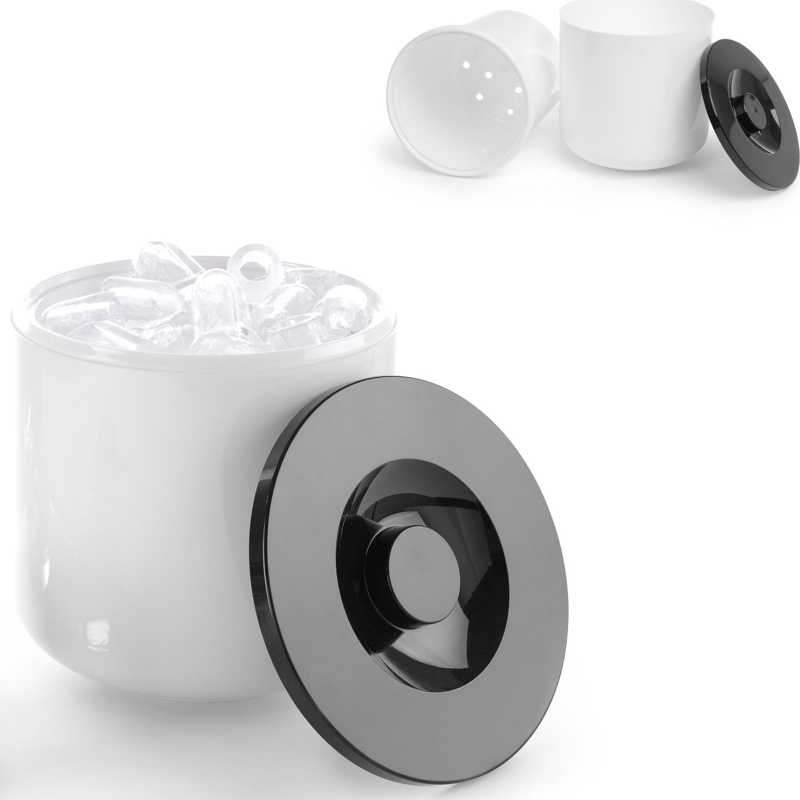 Hendi Pojemnik do lodu na lód biały z czarną pokrywką 10L Pojemnik do lodu na lód biały z czarną pokrywką 10L