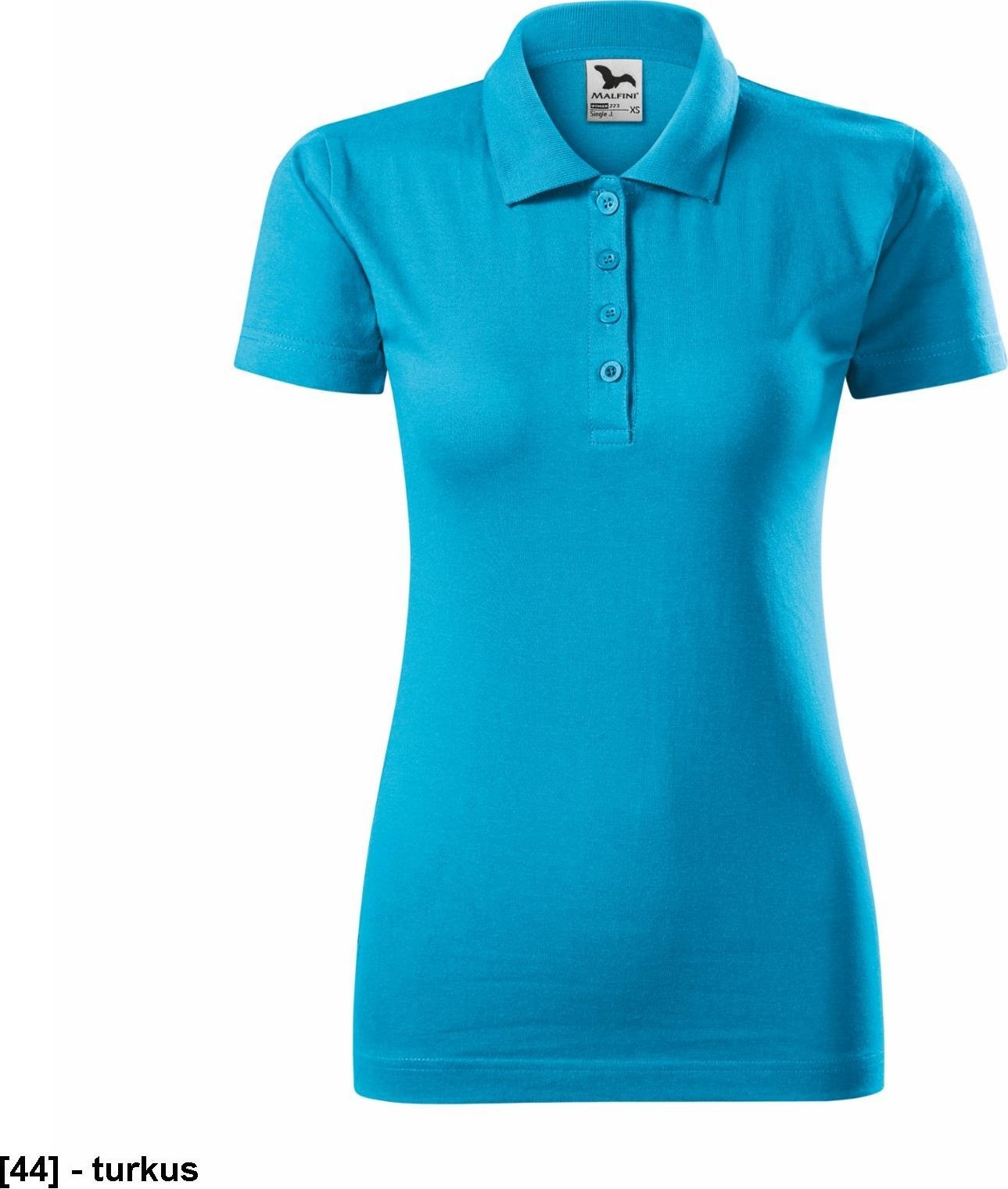 MALFINI Single J. 223 - ADLER - Koszulka polo damska, 180 g/m, 100% bawełna, - turkus - rozmiar XS