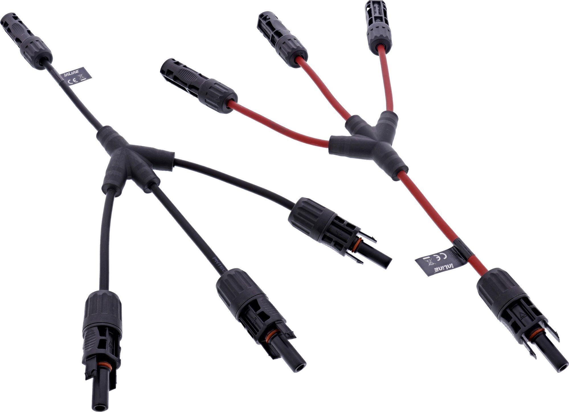 InLine® Solarkabel 3-fach Verteiler-Set schwarz/rot 0,36m