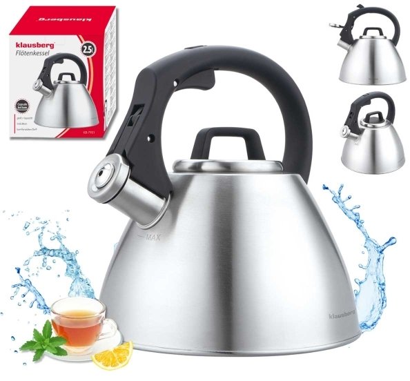 Klausberg CZAJNIK STALOWY Z GWIZDKIEM 2,5L KB-7951
