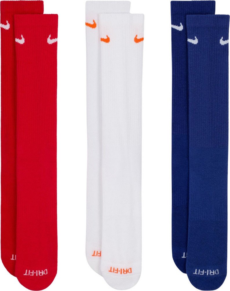 Skarpety Nike Everyday Plus Cushioned 3 pary czerwone, białe, granatowe SX6888 996 38-42