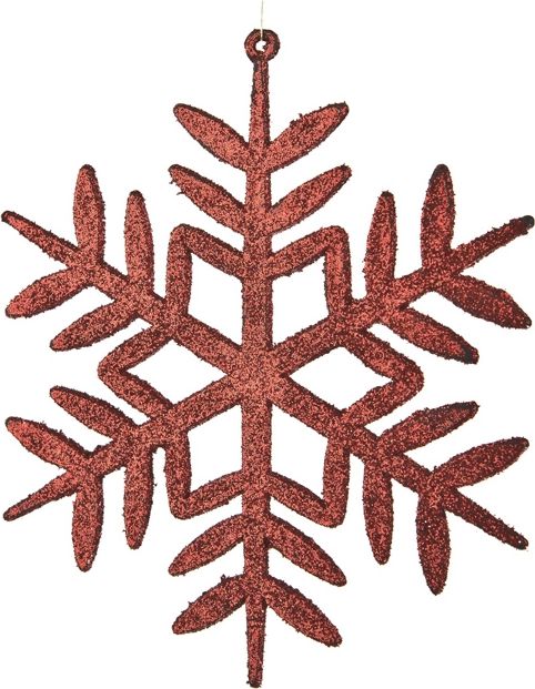 Witek Home 12x Ozdoba świąteczna śnieżynka czerwona
