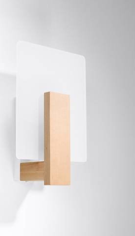 Kinkiet Sollux Lampa ścienna Lappo SL.1094 Sollux do sypialni biała drewno