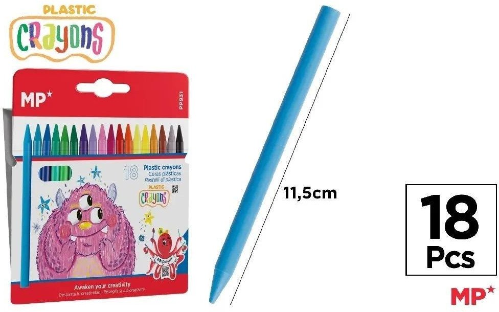 Kredki woskowe 18 kolorów