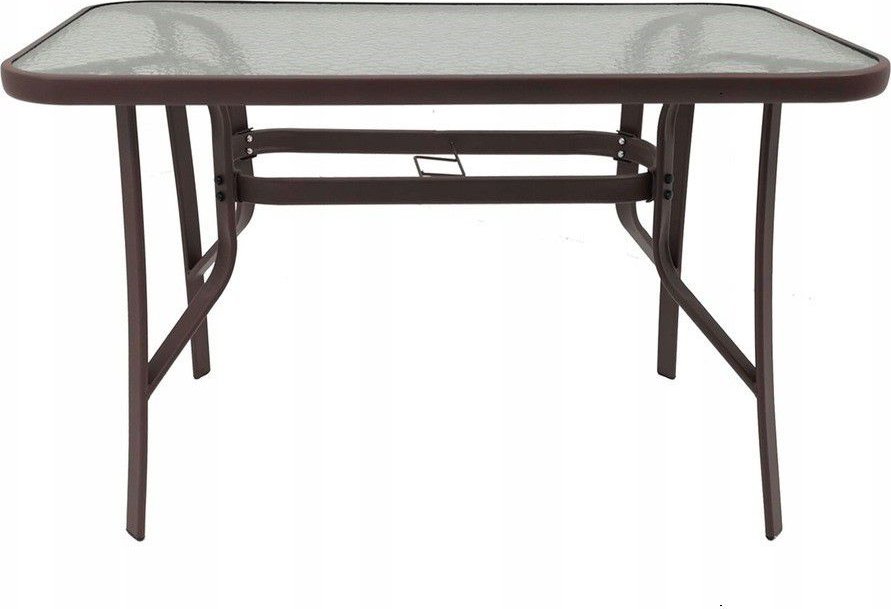 kontrast Stół szklany ogrodowy MAJORKA DUO 150x80x70 brąz