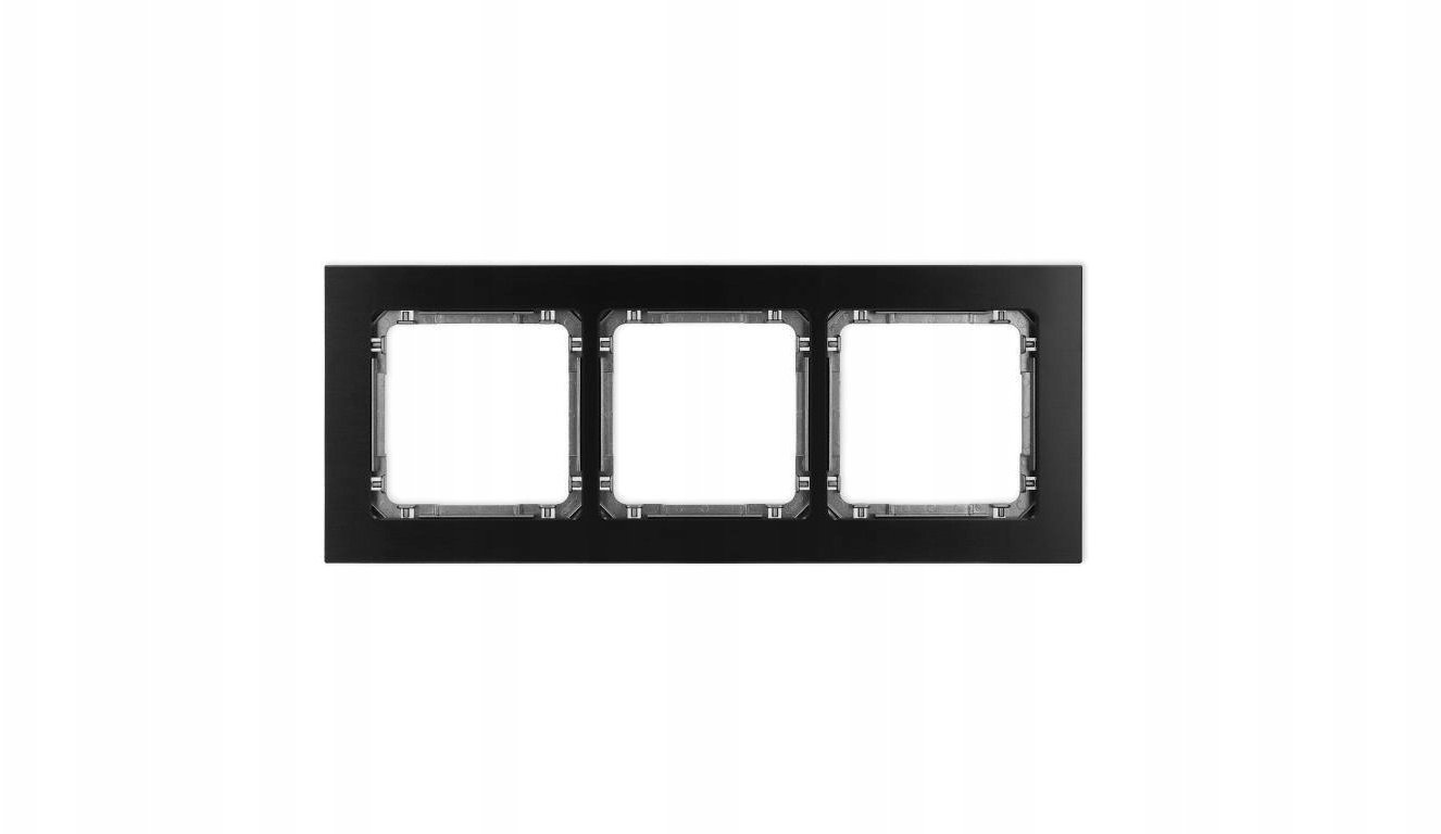 DECO Ramka uniwersalna potrójna - aluminium szczotkowane (ramka: czarna spód: grafitowy) 12-11-DRA-3