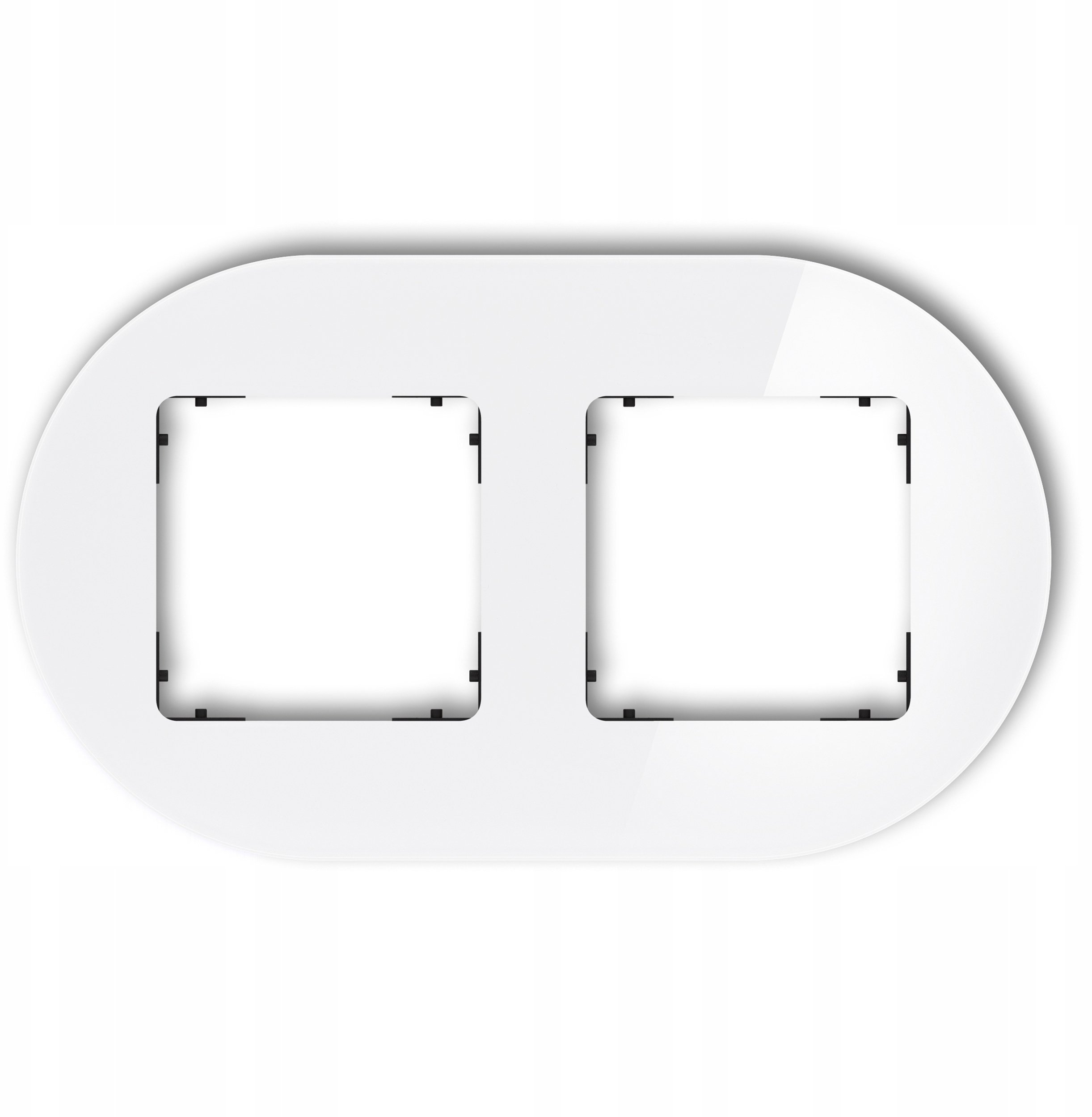 Karlik Ramka uniwersalna podwójna okrągła - efekt szkła (ramka: biała spód: czarny) 0-12-IRSO-2