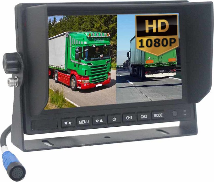 Expert PRO Monitor Heavy Duty 7 cali 4-PIN SPLIT 2 kanałowy z DVR