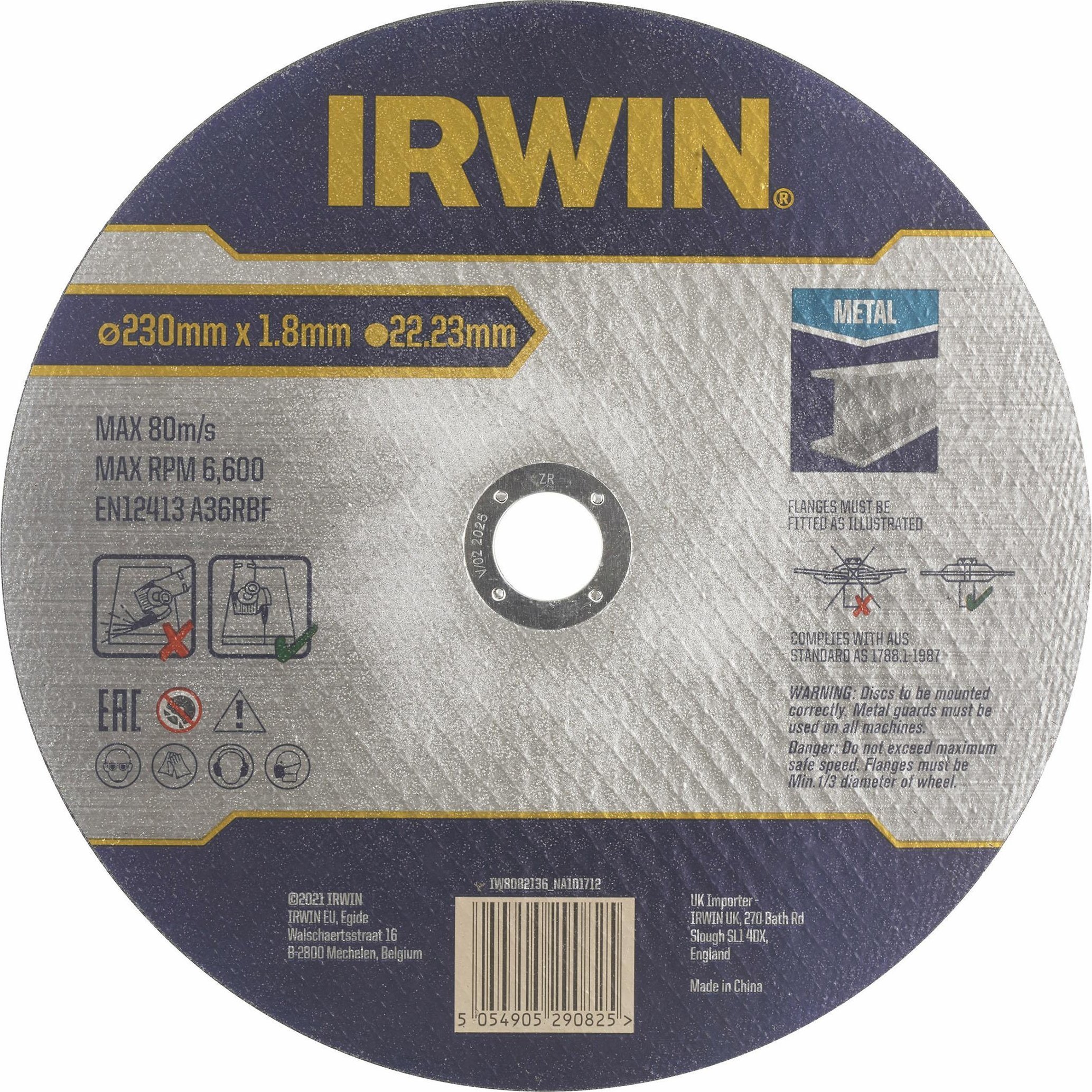 Irwin IRWIN TARCZA DO CIĘCIA METALU PŁASKA 230mm x 1,8mm x 22,23mm